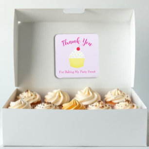 Cupcake Baking Birthday Square Sticker