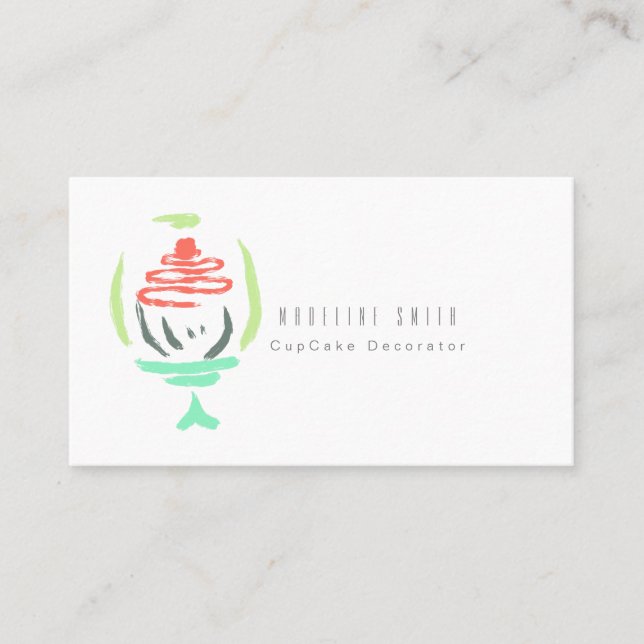 Cupcake Baking Cake Decorator Cake Stand Business Card (Front)