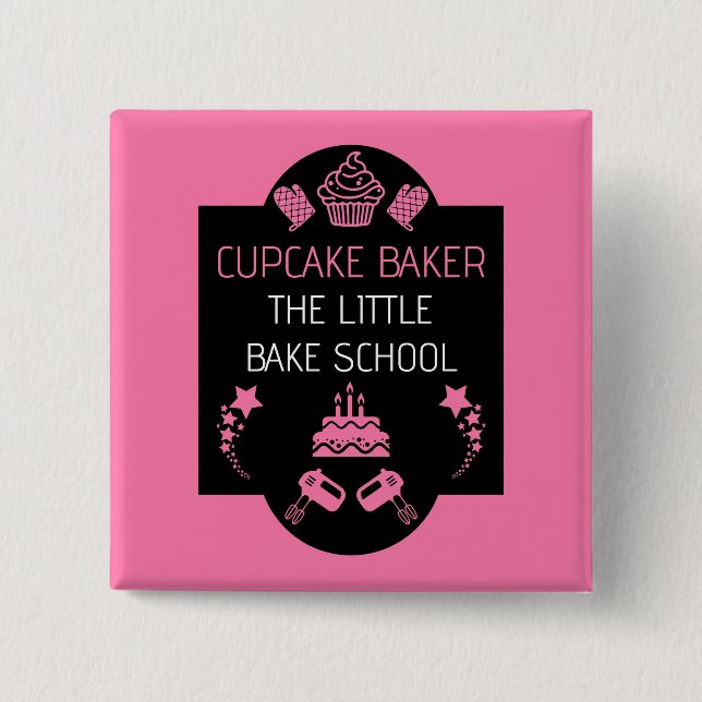 Cupcake Baking Course 15 Cm Square Badge (Front)