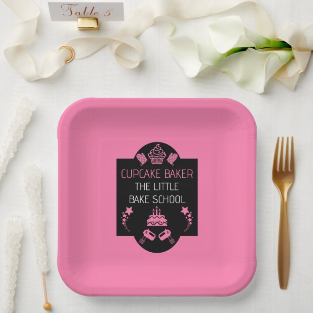 Cupcake Baking Course Paper Plate (Wedding)