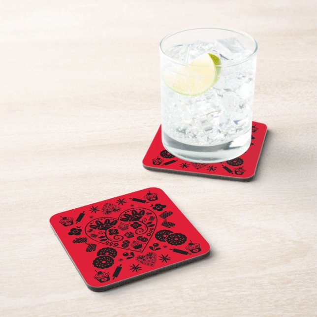 Cupcake Baking Folk Art Coaster (Right Side)