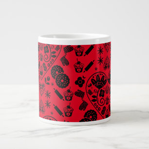 Cupcake Baking Folk Art Large Coffee Mug