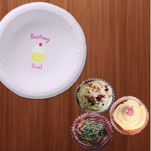 Cupcake Baking Frosting Bowl Birthday Paper Plate