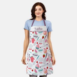Cupcake Baking Pattern Apron