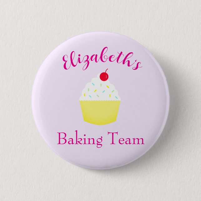 Cupcake Baking Team Birthday 6 Cm Round Badge (Front)