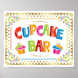 CUPCAKE BAR Fiesta Party Sign Print