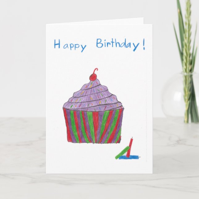 Cupcake birthday card (Front)