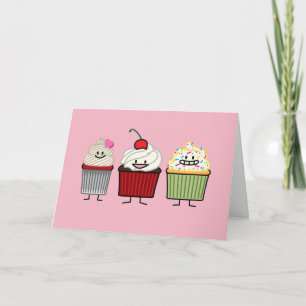 Cupcake Birthday family cupcakes cakes heart cake Card