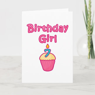 Cupcake Birthday Girl 7 Card