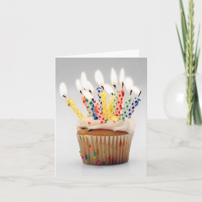 Cupcake Birthday Greeting Card (Front)