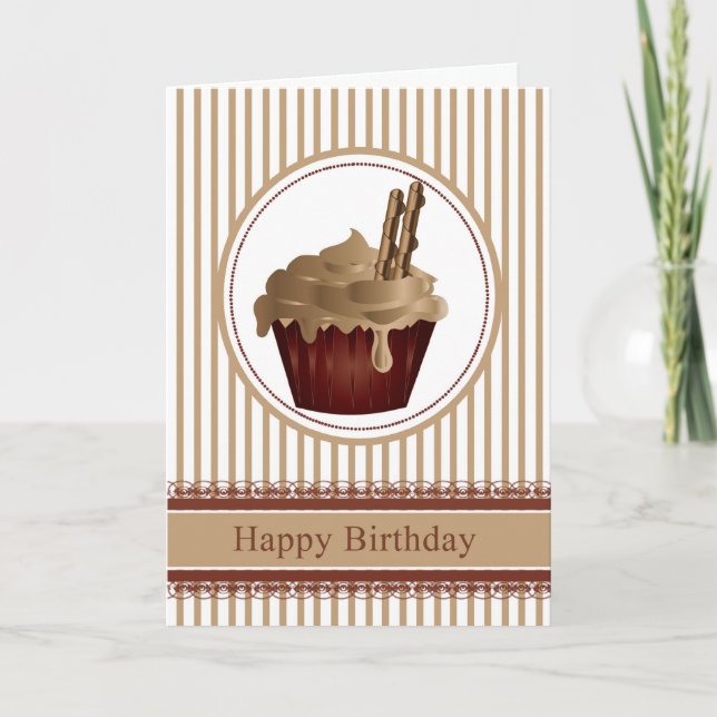 Cupcake Birthday Greeting Card - Coffee With Choco (Front)