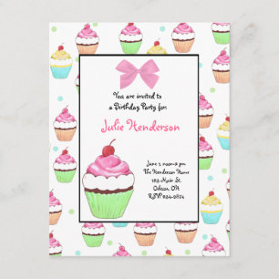 Cupcake Birthday Invitation