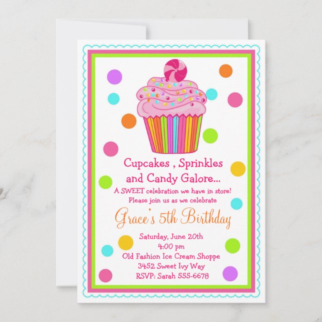 Cupcake Birthday Invitation (Front)