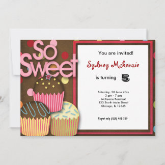 Cupcake Birthday Invitation