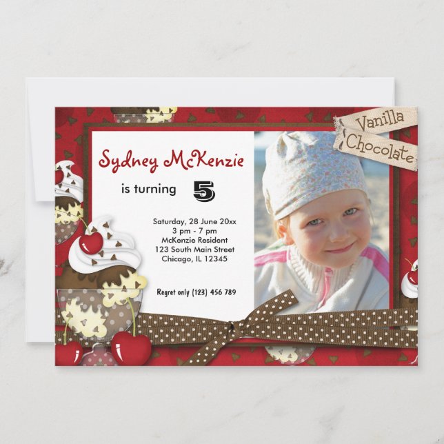 Cupcake Birthday Invitation (Front)