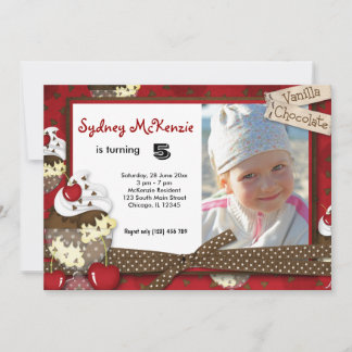 Cupcake Birthday Invitation