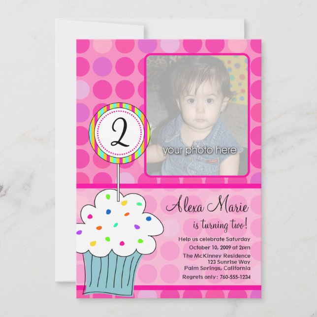 Cupcake Birthday Invitation (Front)