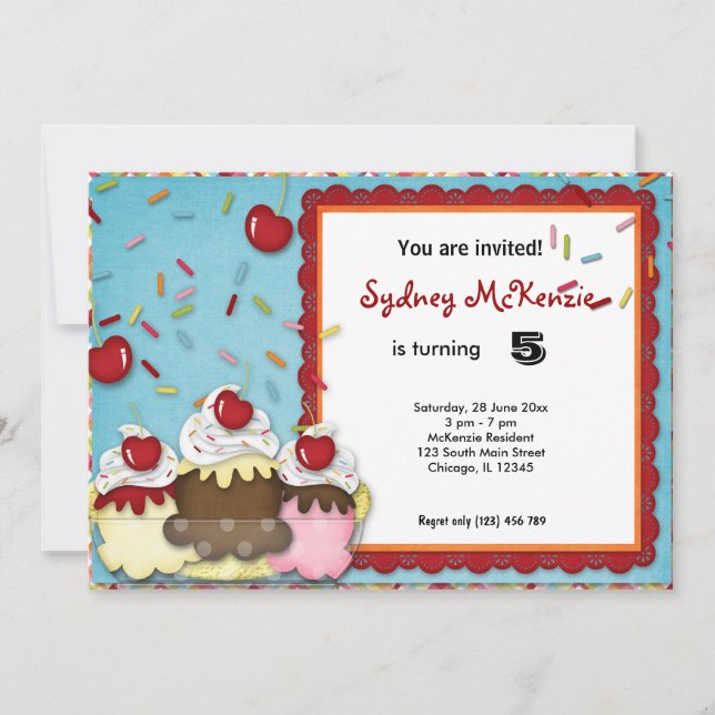 Cupcake Birthday Invitation (Front)