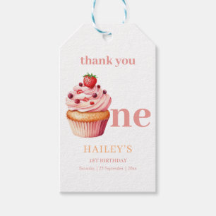 Cupcake Birthday Invitation,  Girls 1st Birthday Gift Tags