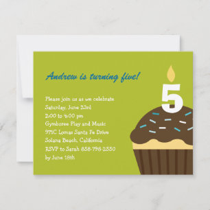 Cupcake Birthday Invitation - Lime