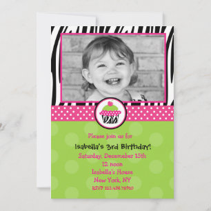 Cupcake Birthday Invitations with Photo