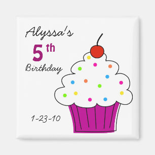 Cupcake Birthday Magnets