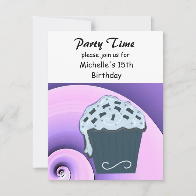 Cupcake Birthday Party Invitation (Front)