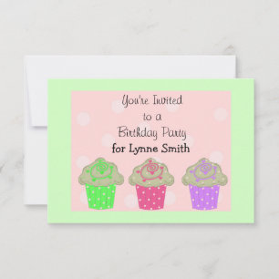 Cupcake Birthday Party Invitation