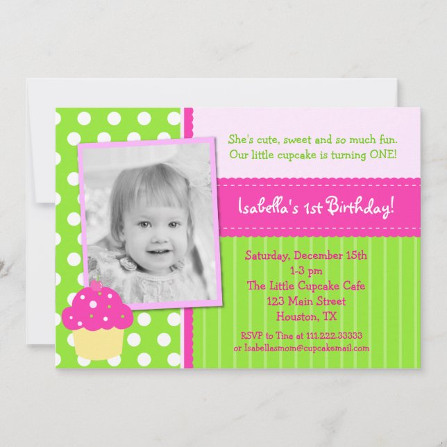 Cupcake Birthday Party invitations (Front)