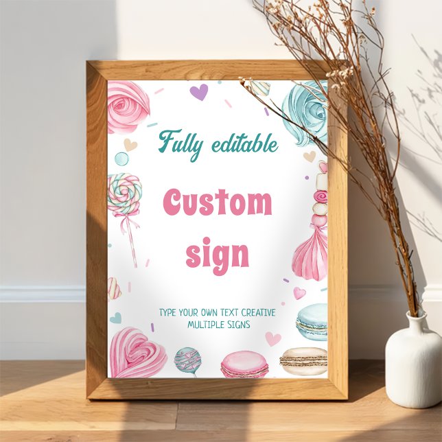 Cupcake Birthday Party So Sweet Candy Table Sign (Creator Uploaded)
