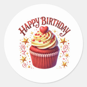 Cupcake Birthday Stickers
