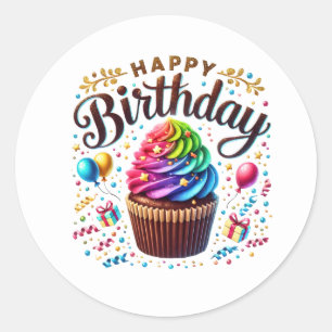 Cupcake Birthday Stickers