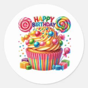 Cupcake Birthday Stickers