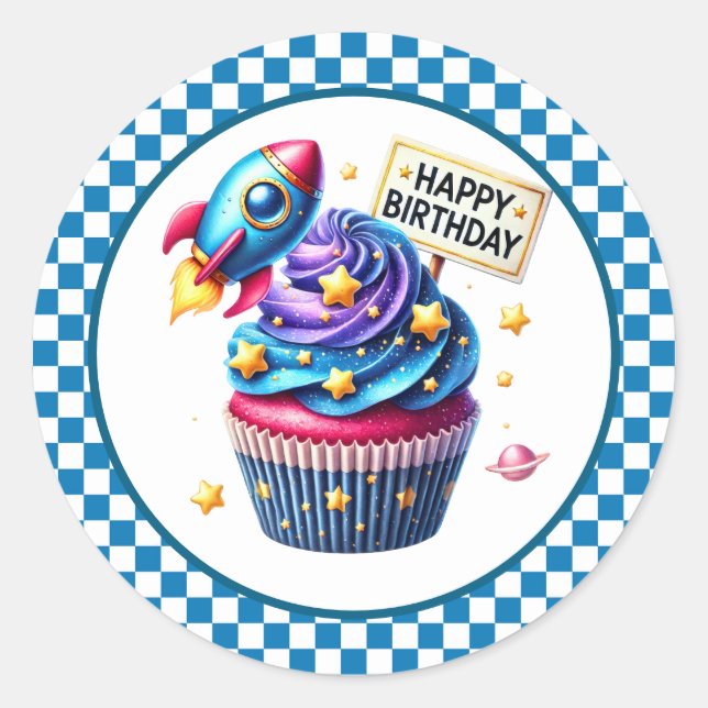 Cupcake Birthday Stickers (Front)