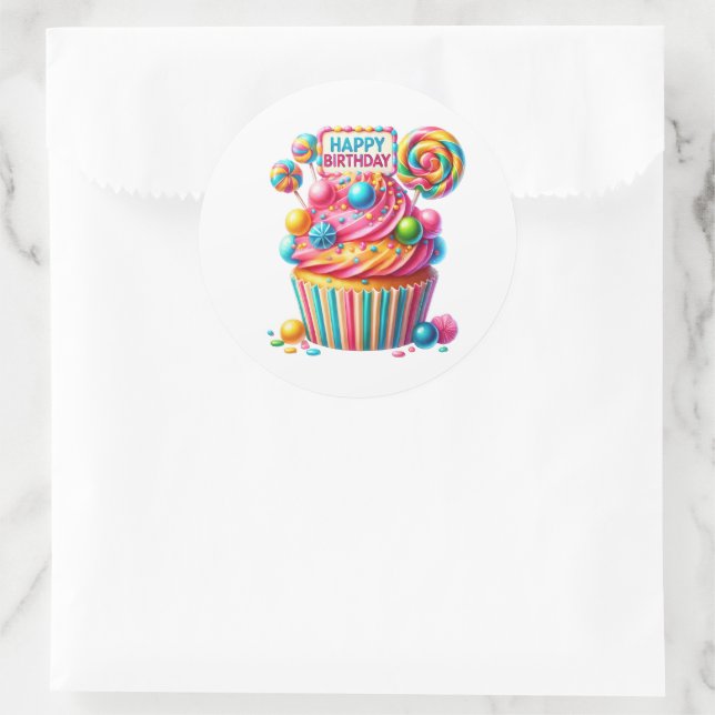 Cupcake Birthday Stickers (Bag)