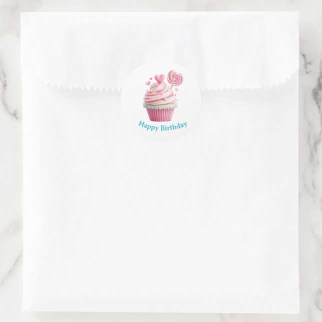 Cupcake Birthday Stickers (Bag)