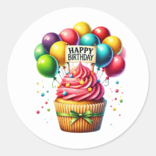 Cupcake Birthday Stickers