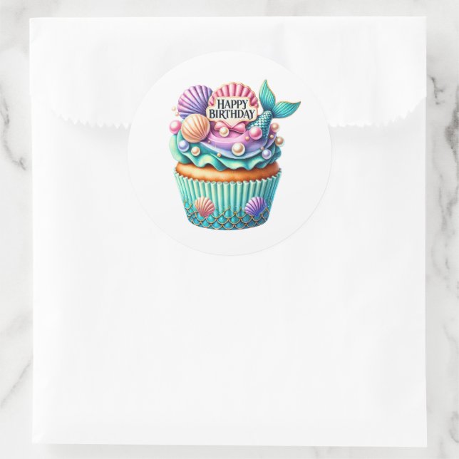Cupcake Birthday Stickers (Bag)