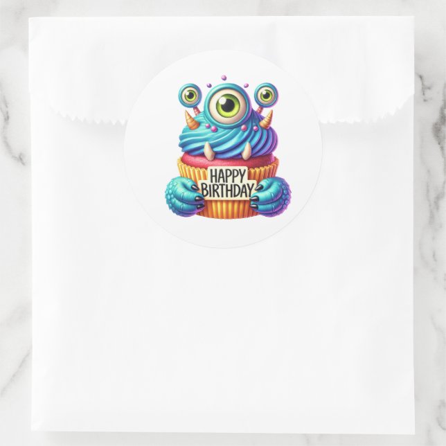 Cupcake Birthday Stickers (Bag)