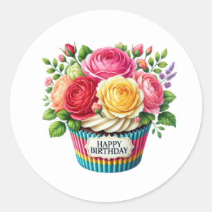 Cupcake Birthday Stickers