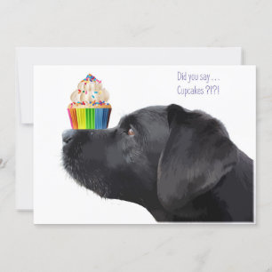 Cupcake - Black Lab Invitation