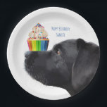 Cupcake - Black Lab Paper Plate<br><div class="desc">Black Labrador & Cupcake Paper Plates ! 
Personalise for your special party . 
Perfect for Birthday ,  dog birthday ,  all occasions .</div>