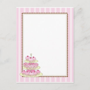 Cupcake Border Yellow Postcard