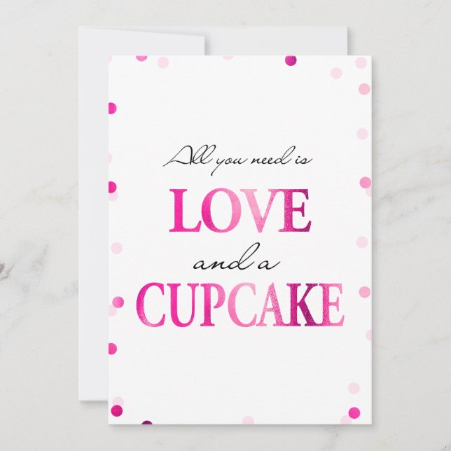 Cupcake Bridal Shower Sign | Pink Magenta Confetti Invitation (Front)