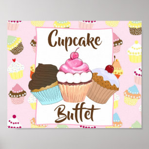 Cupcake Buffet Party Sign