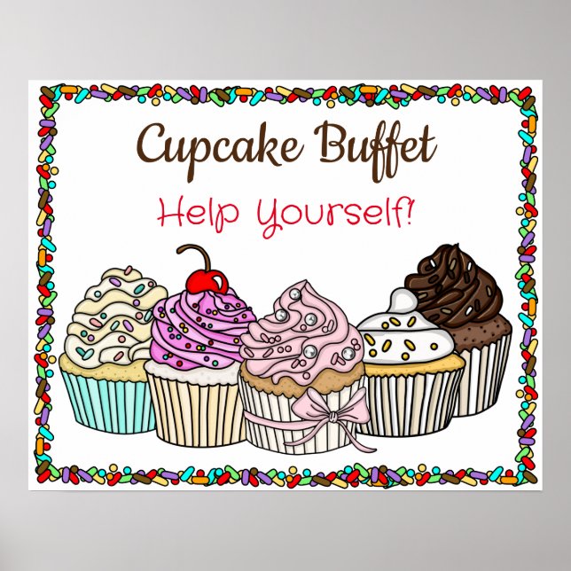 Cupcake Buffet| Wedding or Baby Shower Sign   (Front)