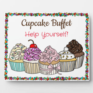 Cupcake Buffet  Wedding or Baby Shower Sign Plaque