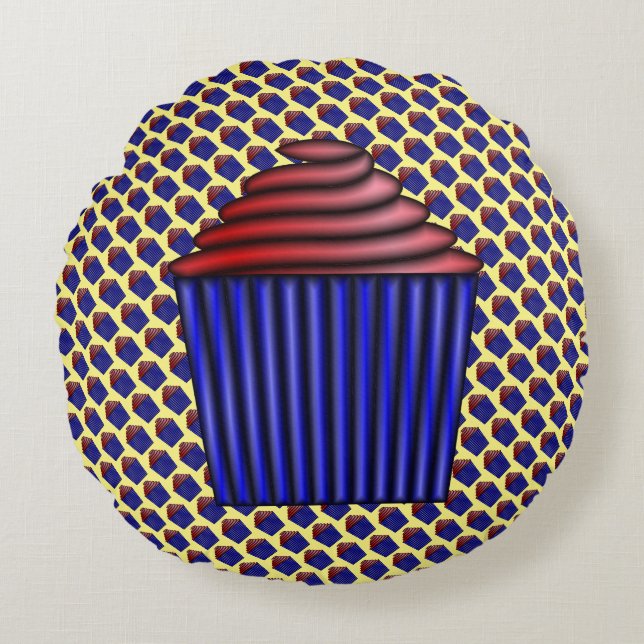 Cupcake by Kenneth Yoncich Round Cushion (Front)