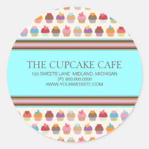 Cupcake Cafe Bakery Business Stickers