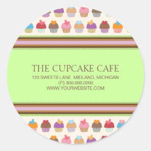 Cupcake Cafe   Bakery Business Stickers